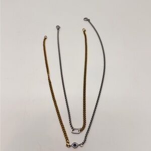 Artizan Joyeria Gold and Silver Chain Necklaces Bundle